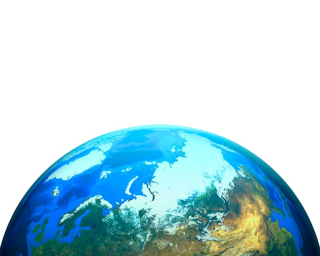 PSD monde nuageux réaliste en 3d globe europe illustration à fond transparent