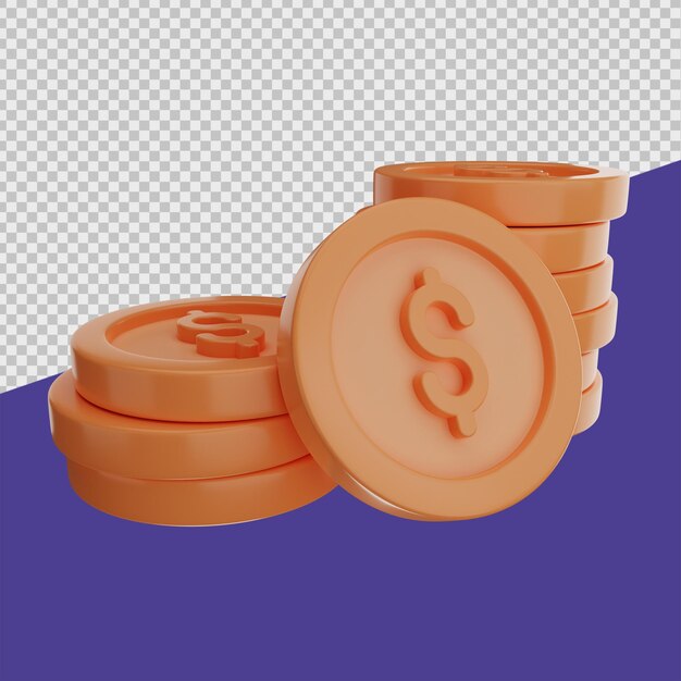 PSD moneda 3d ilustraciones de compras en línea