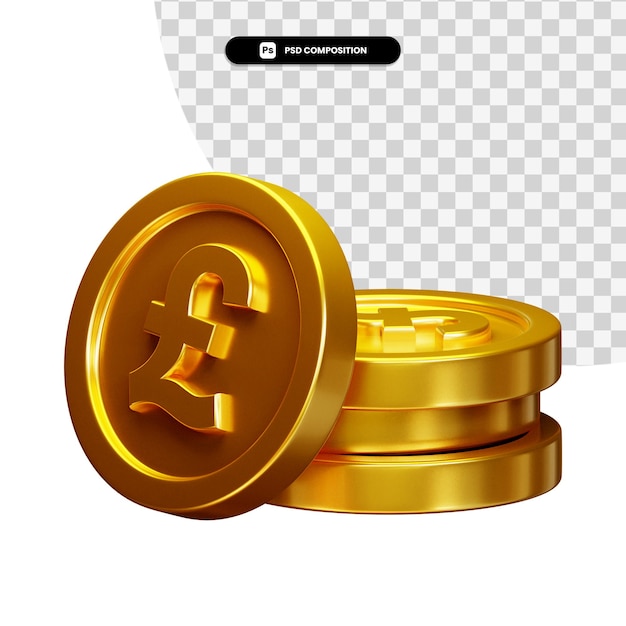 PSD moneda 3d visual para composición aislada