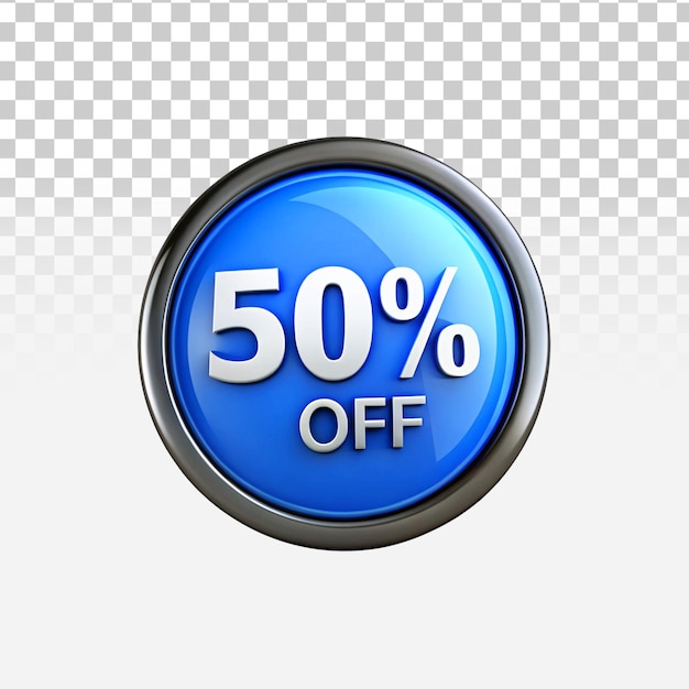 Moneda del 50 por ciento Icono aislado en fondo transparente