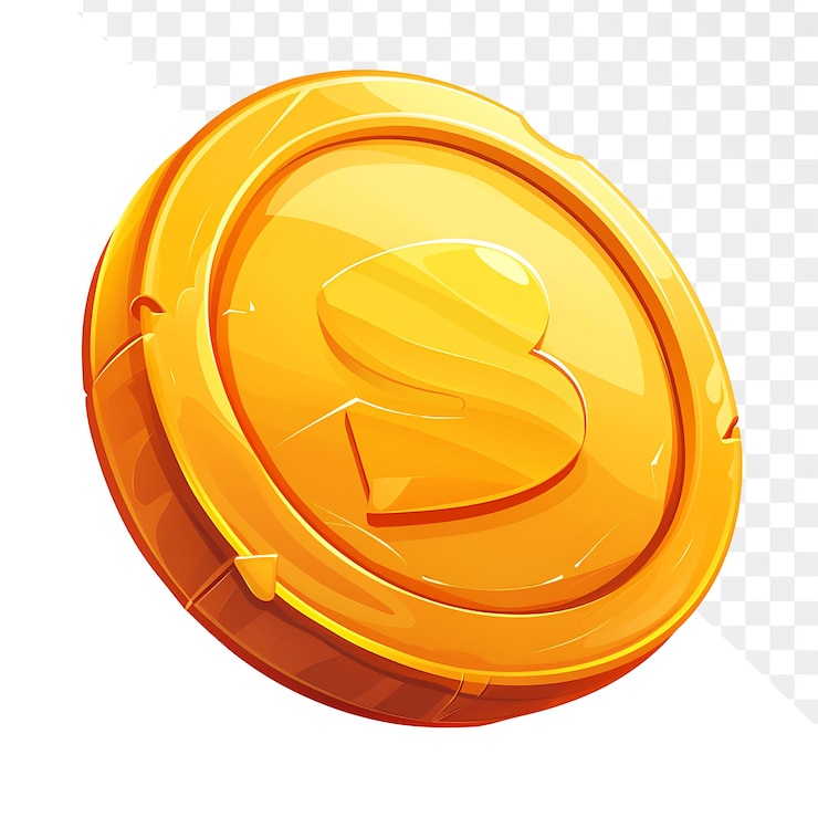 PSD una moneda amarilla y naranja con una s en ella que dice s