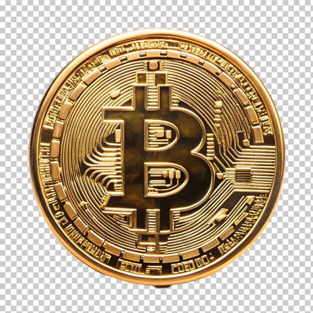 Moneda de bits aislada sobre un fondo transparente