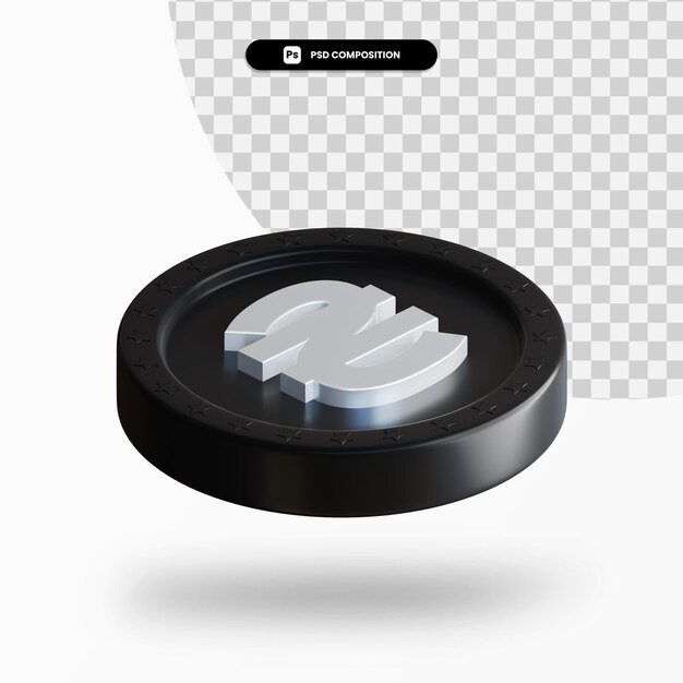 Moneda de cambio negro representación 3d aislada