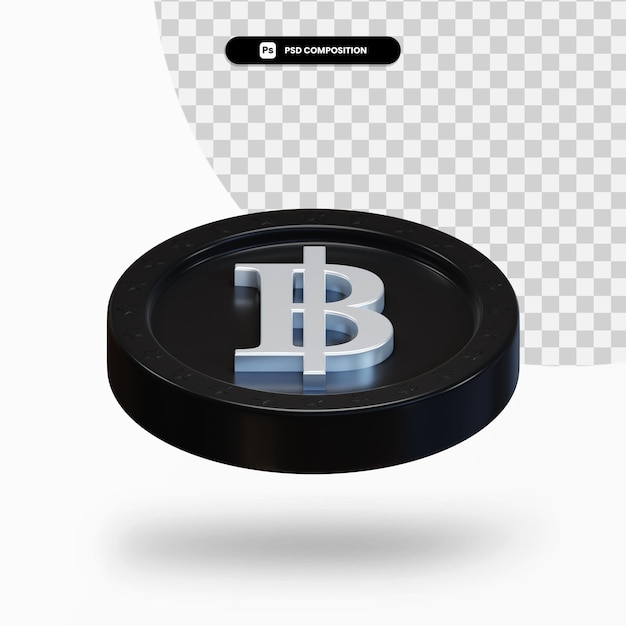 Moneda de cambio negro representación 3d aislada