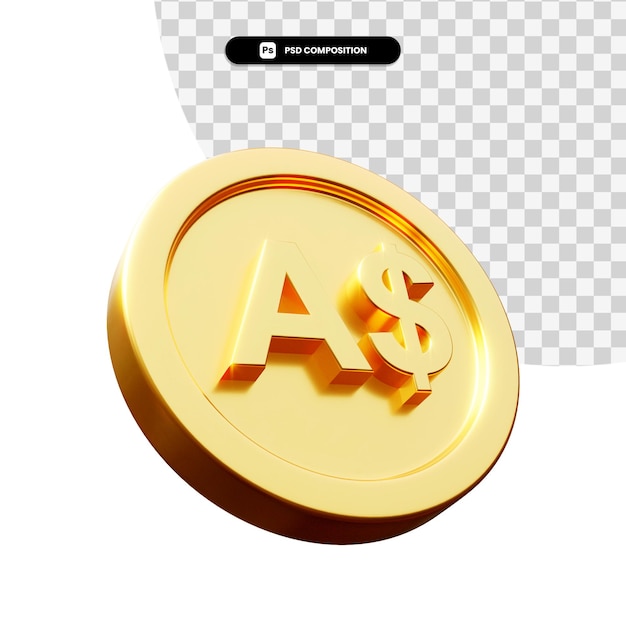 Moneda de cambio de oro representación 3d aislada