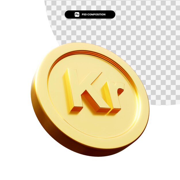Moneda de cambio de oro representación 3d aislada