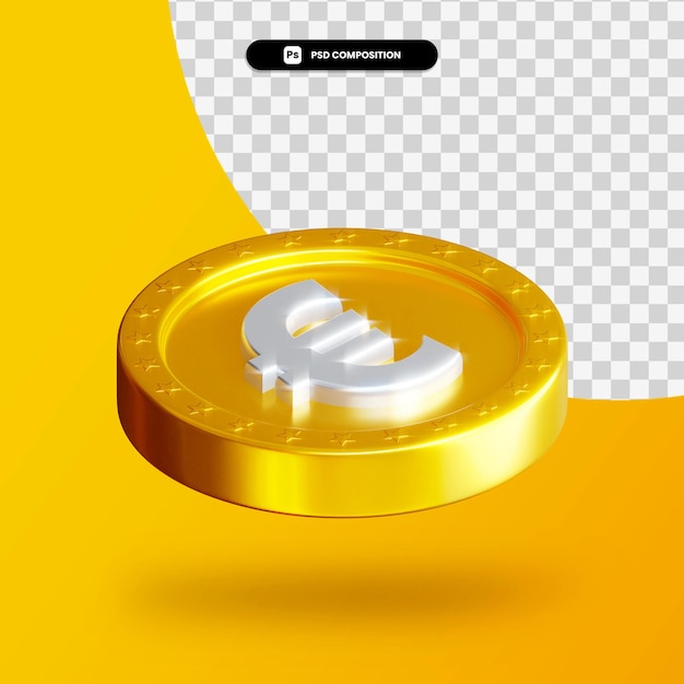 Moneda de cambio de oro representación 3d aislada