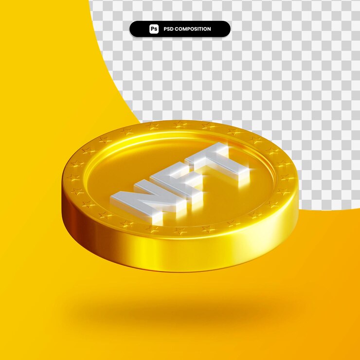 PSD moneda de cambio de oro representación 3d aislada