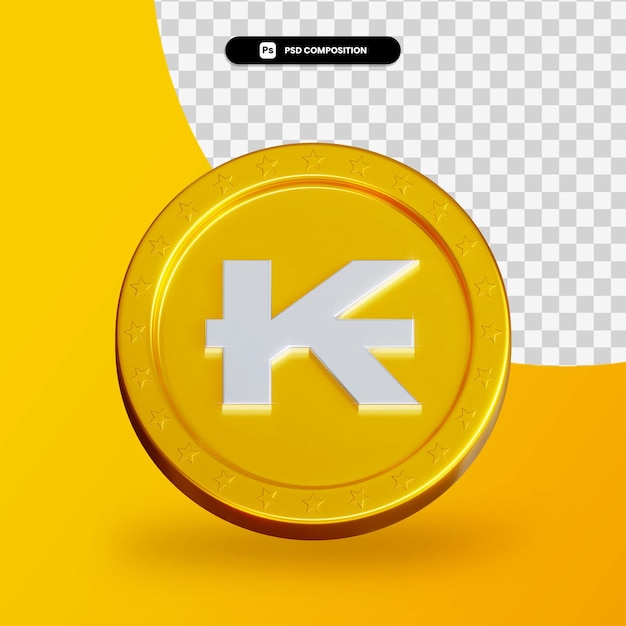 Moneda de cambio de oro representación 3d aislada