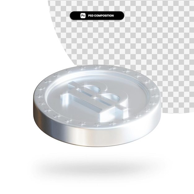 PSD moneda de cambio de plata renderizado 3d aislado