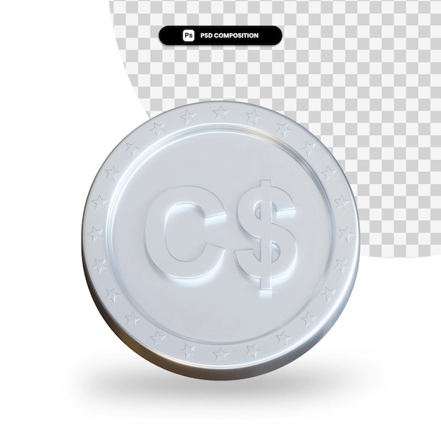 Moneda de cambio de plata renderizado 3d aislado
