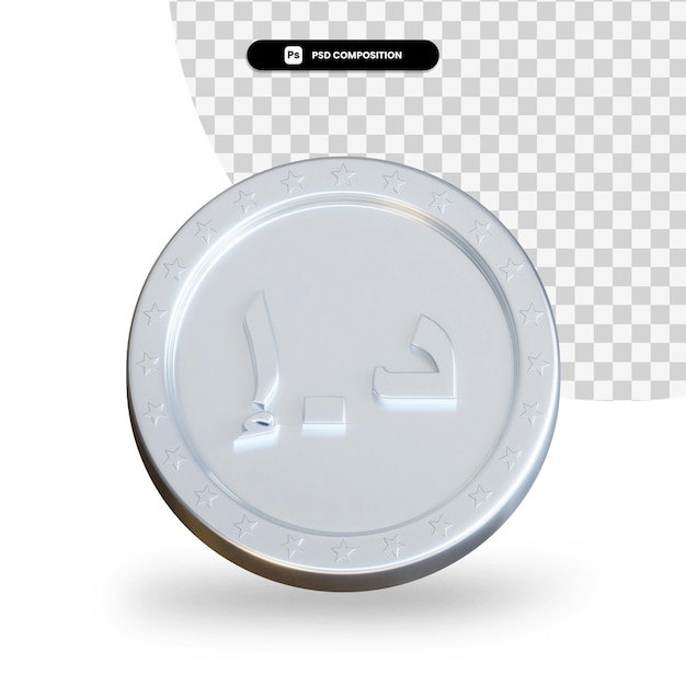 Moneda de cambio de plata renderizado 3d aislado