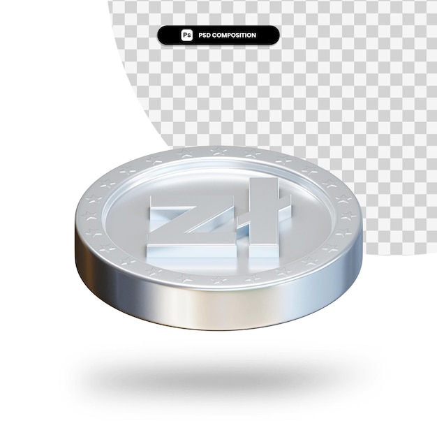 Moneda de cambio de plata renderizado 3d aislado