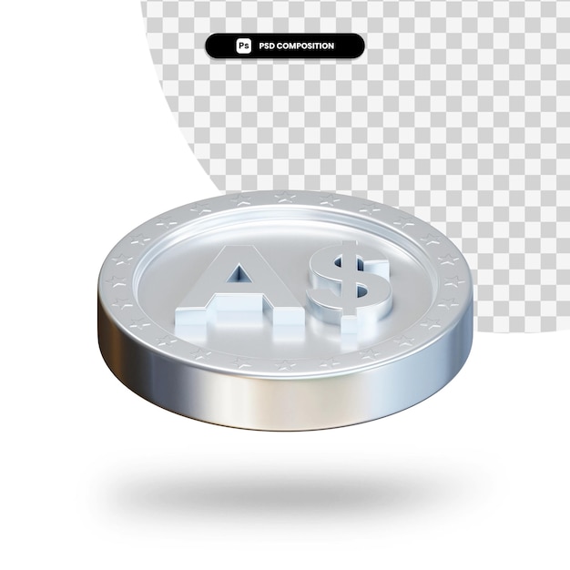Moneda de cambio de plata renderizado 3d aislado