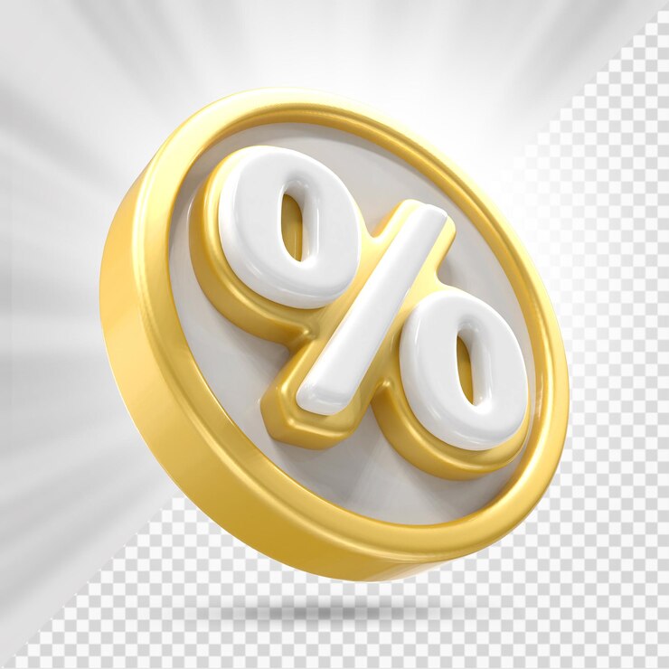 PSD moneda por ciento 3d render