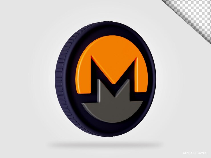 PSD moneda de criptomoneda monero xmr representación 3d aislada