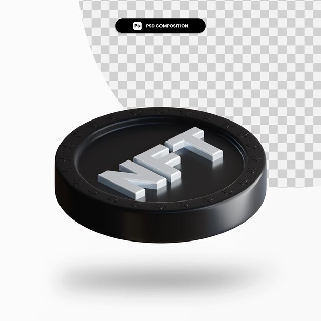 Moneda criptomoneda negra renderizado 3d aislado
