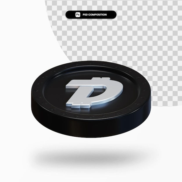 Moneda criptomoneda negra renderizado 3d aislado