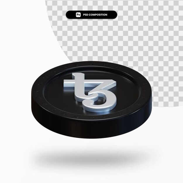Moneda criptomoneda negra renderizado 3d aislado