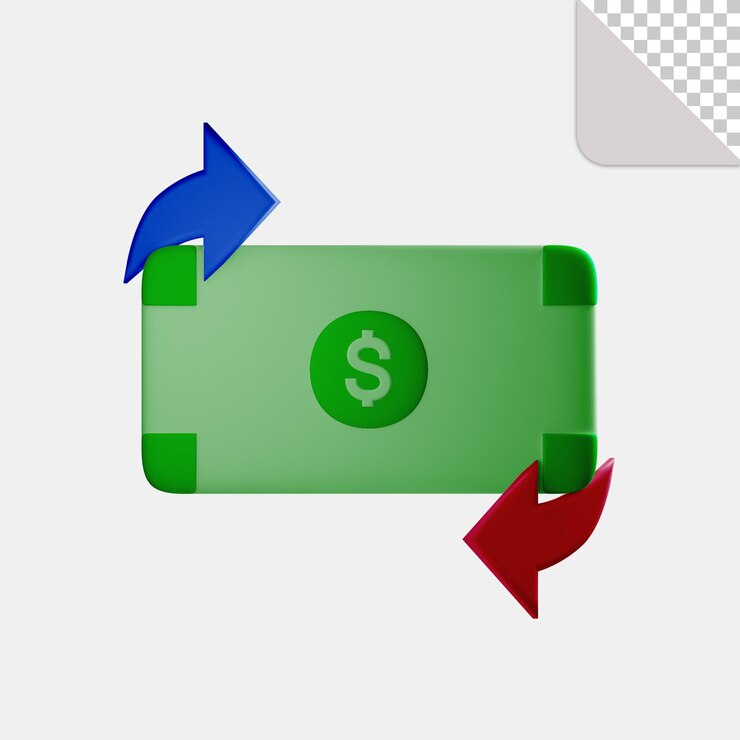 PSD moneda de dinero de icono de ilustración 3d