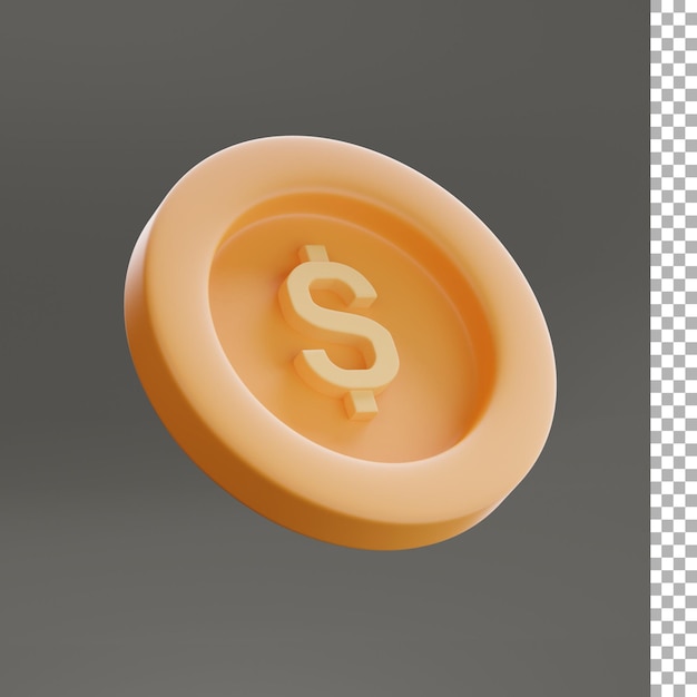 moneda, dólar, 3d, icono