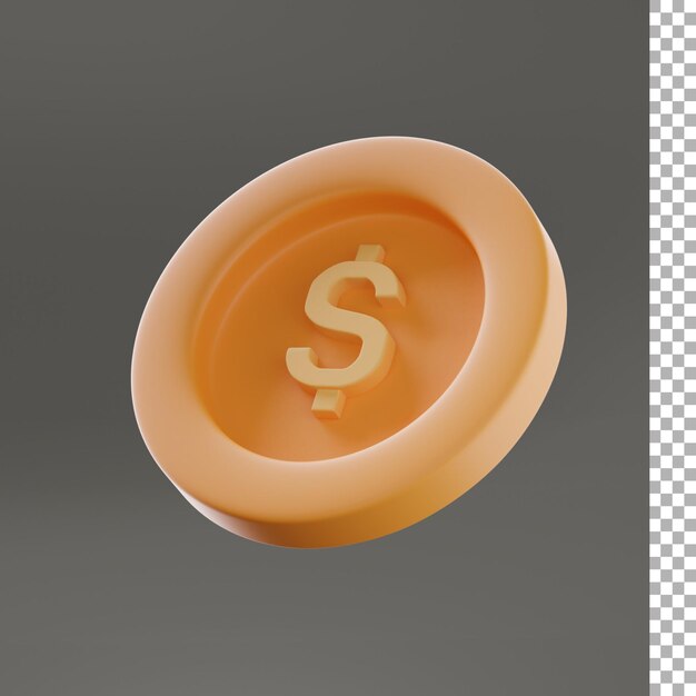 moneda, dólar, 3d, ilustración