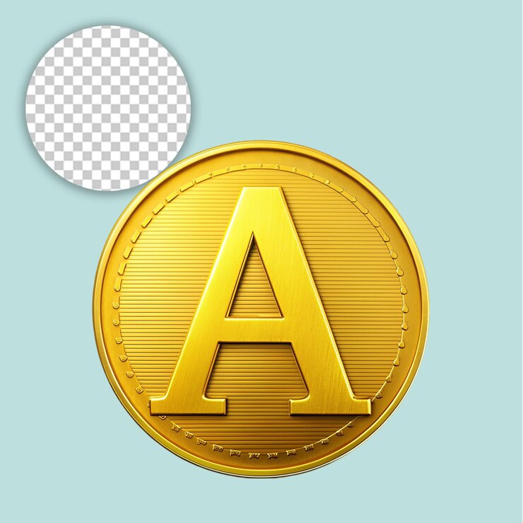PSD moneda del dólar australiano símbolo de la moneda oro representación 3d delantera en fondo transparente