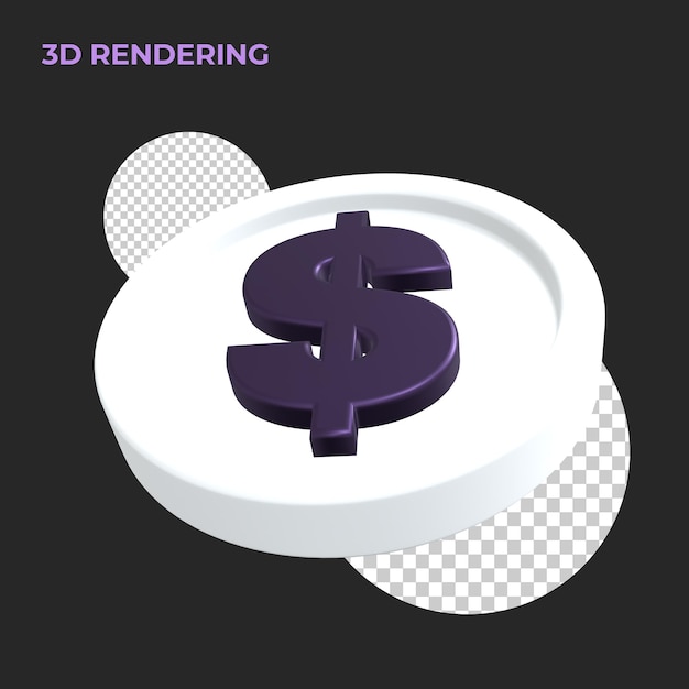 Moneda de dólar de renderizado 3D Premium Psd