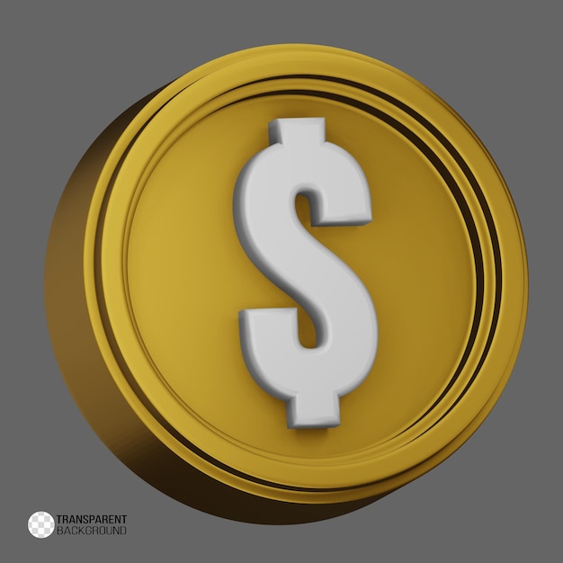 moneda de dólar de renderizado 3d