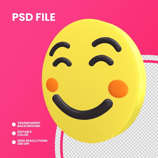 Moneda de emoji renderizado 3d aislado