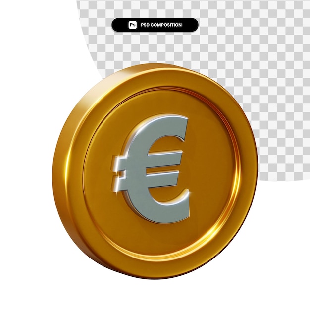 Moneda euro renderizado 3d aislado