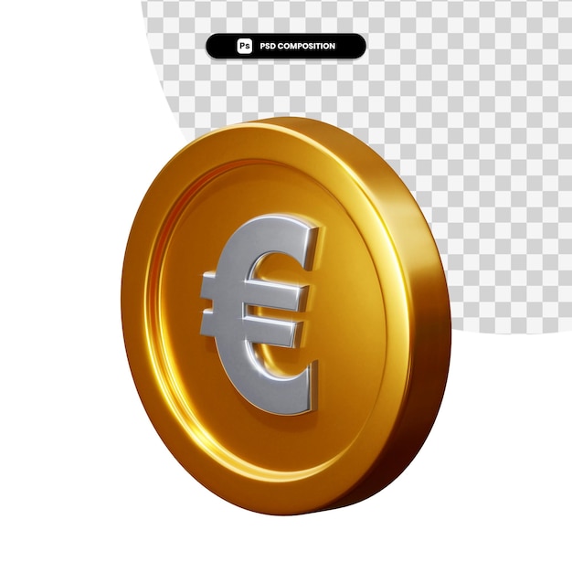 PSD moneda euro renderizado 3d aislado