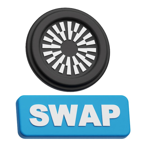 moneda de manto criptográfico icono 3D aislado en el fondo blanco