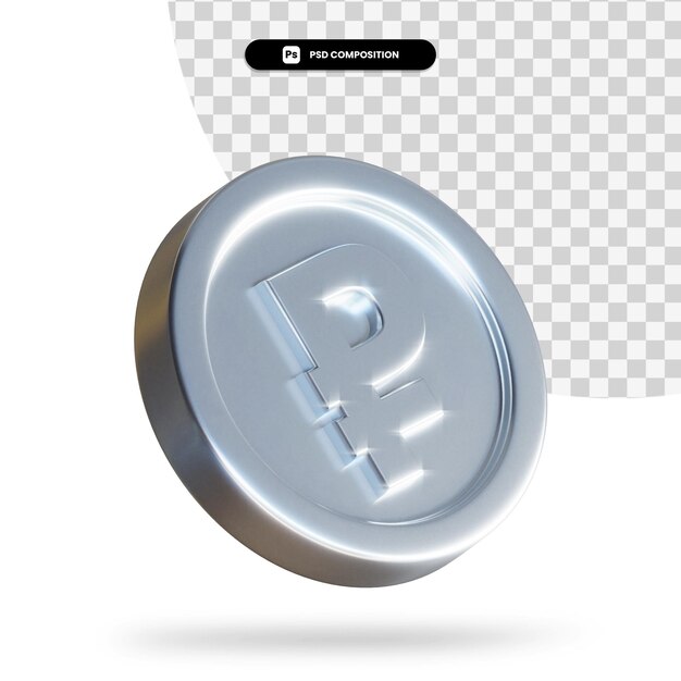 Moneda moneda renderizado 3d aislado
