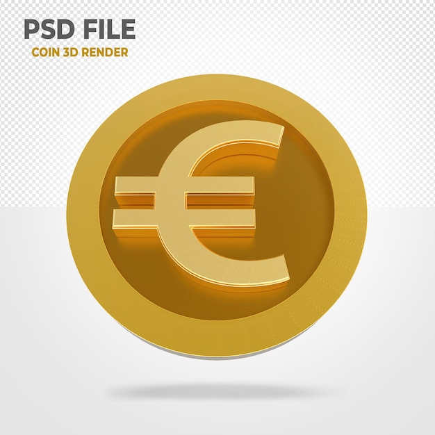 PSD moneda de oro 3d euro