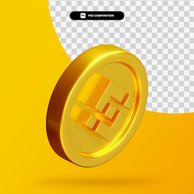 Moneda de oro binance renderizado 3d aislado