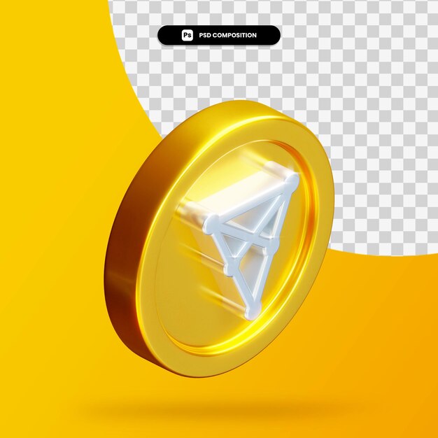 Moneda de oro Chiliz representación 3d aislada