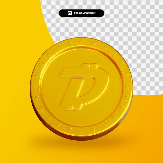 Moneda de oro criptomoneda renderizado 3d aislado