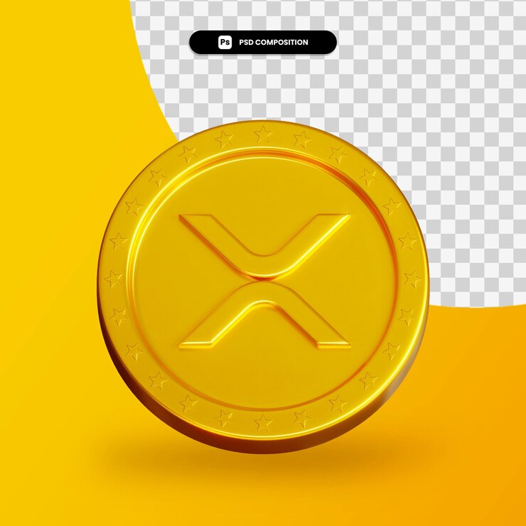 PSD moneda de oro criptomoneda renderizado 3d aislado