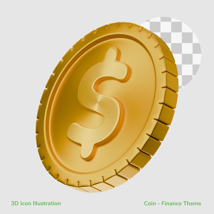 PSD moneda de oro dinero banco dinero en efectivo tema de finanzas aislado ilustración de icono 3d aislado