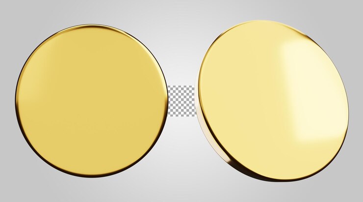 Moneda de oro finanzas 3D aislado sobre fondo transparente