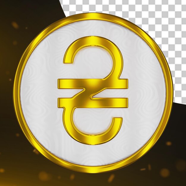Moneda de oro de la moneda de Hryvnia Render 3D
