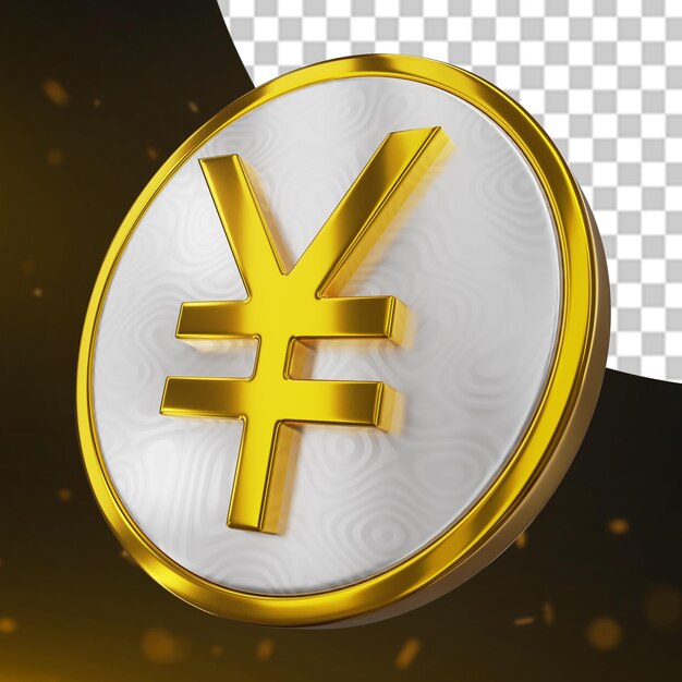 Moneda de Oro Moneda Yen Renderización en 3D