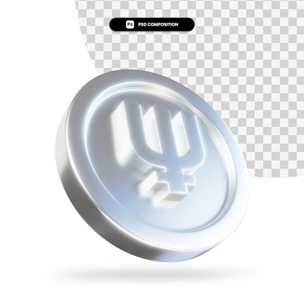 Moneda de oro Primecoin renderizado 3d aislado