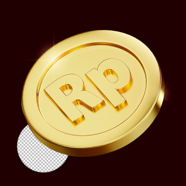 moneda de oro de render 3d