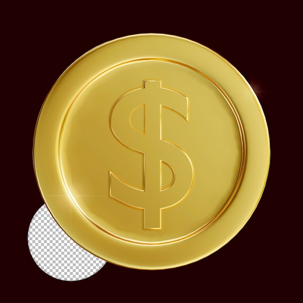 Moneda de oro de render 3d