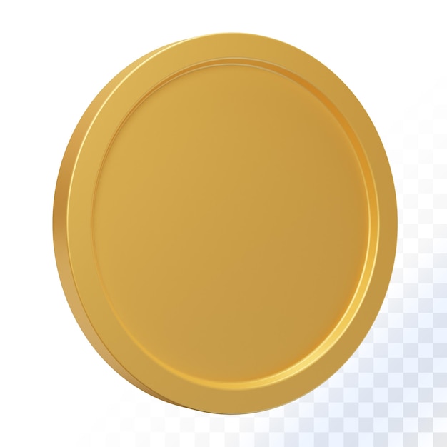 PSD moneda de oro de renderizado 3d