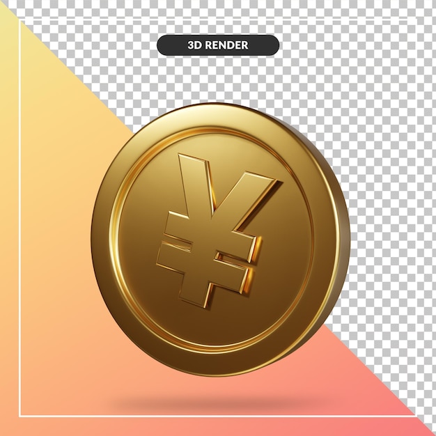 PSD moneda de oro yen renderizado 3d aislado