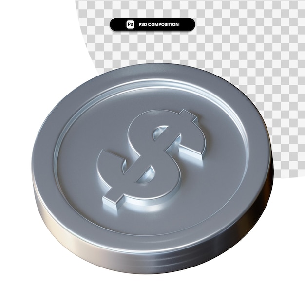 Moneda renderizado 3d aislado
