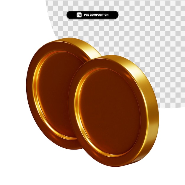 Moneda renderizado 3d aislado
